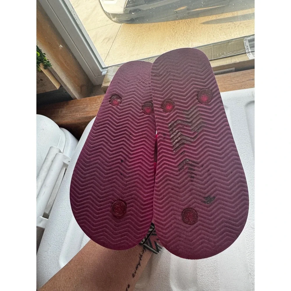 Puma Girls Pink Blue Polka Dot Glitter Strap Flip Flop Sandals Kids